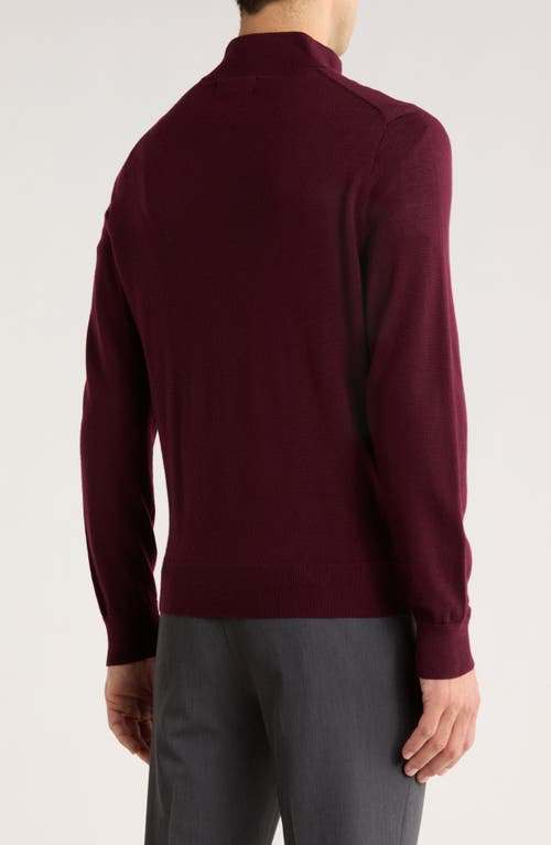 Nordstrom Washable Merino Wool Quarter Zip Sweater In Burgundy