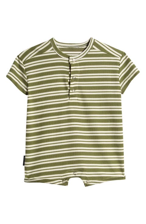 Stripe Waffle Knit Relaxed Romper (Baby)