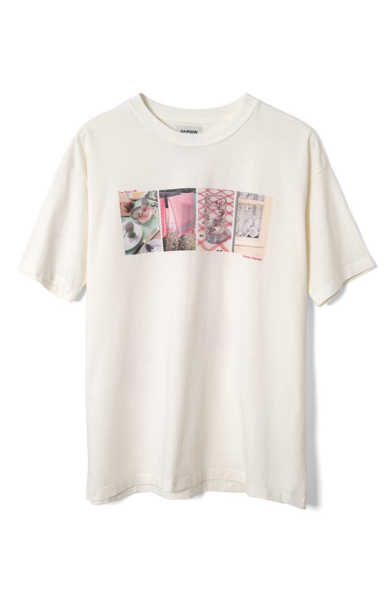Damson Madder Slow Life Crossword Graphic T-Shirt, Main, color, Off White