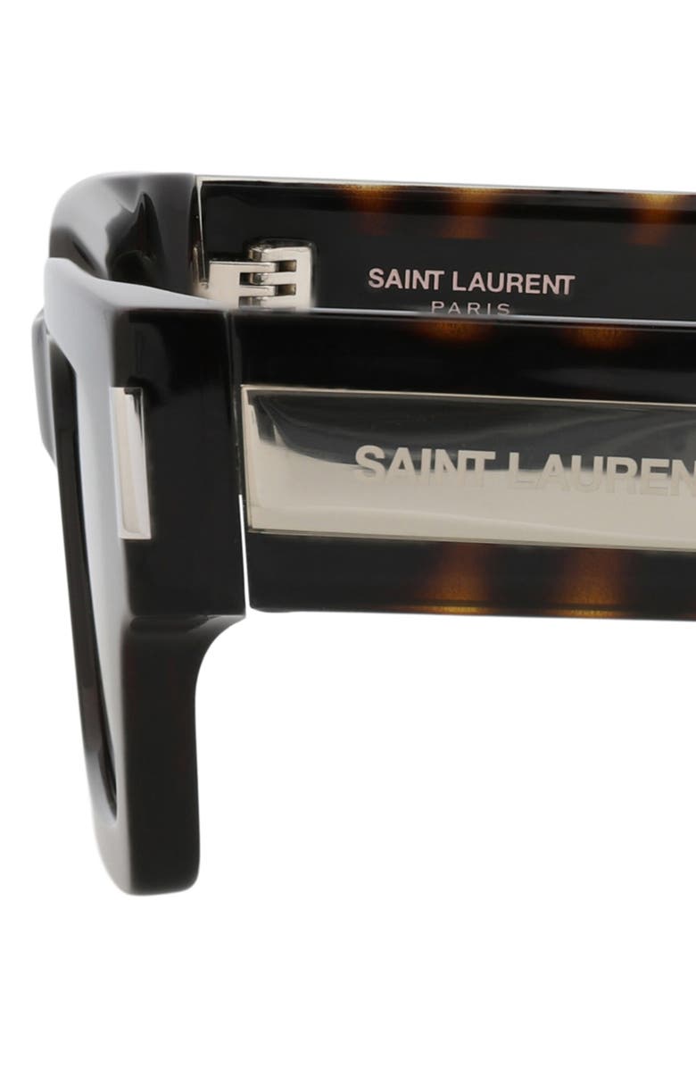 Saint Laurent 50mm Rectangular Sunglasses, Alternate, color, Havana Crystal Grey