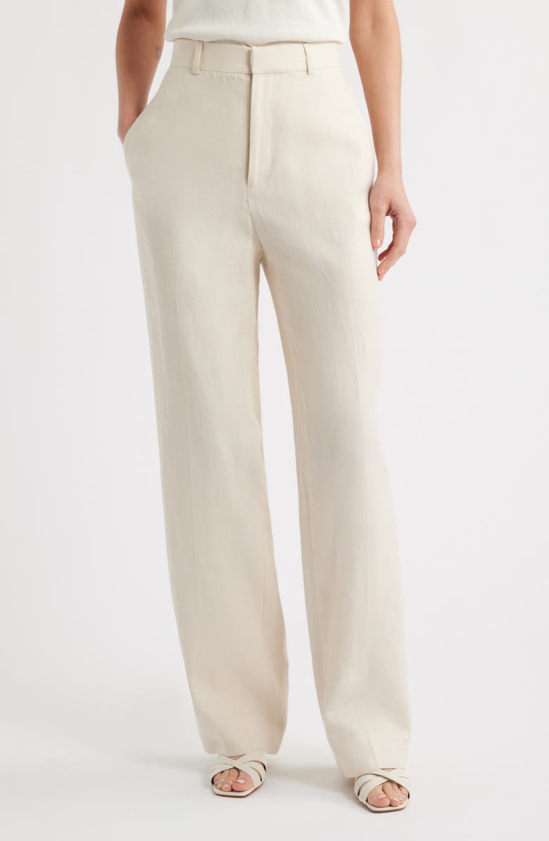FRAME The Linen Blend Straight Leg Pants, Main, color, 