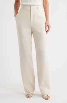 FRAME The Linen Blend Straight Leg Pants