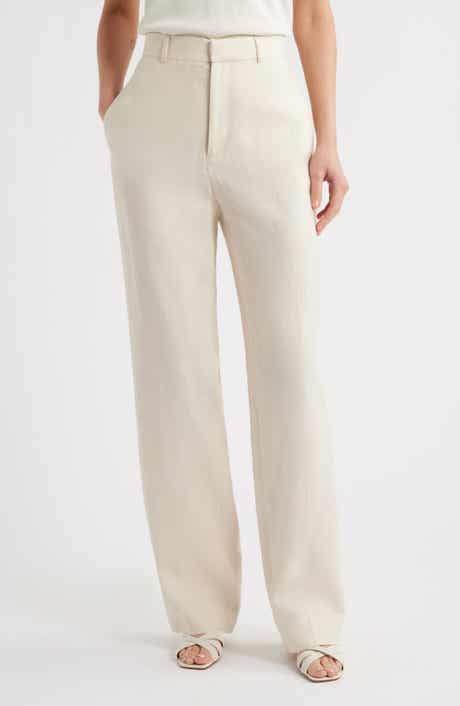 FRAME The Linen Blend Straight Leg Pants