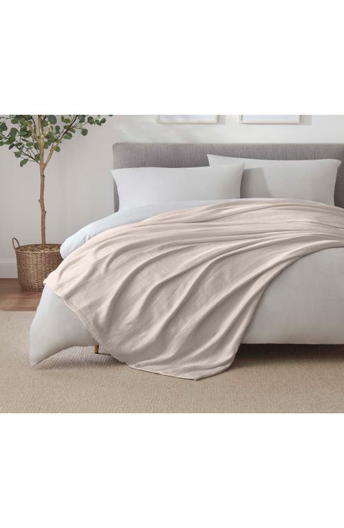 Vellux Textured Cotton Throw Blanket In Brown