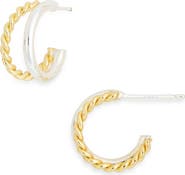 ARGENTO VIVO Two-Tone Twisted Double Hoop Earrings