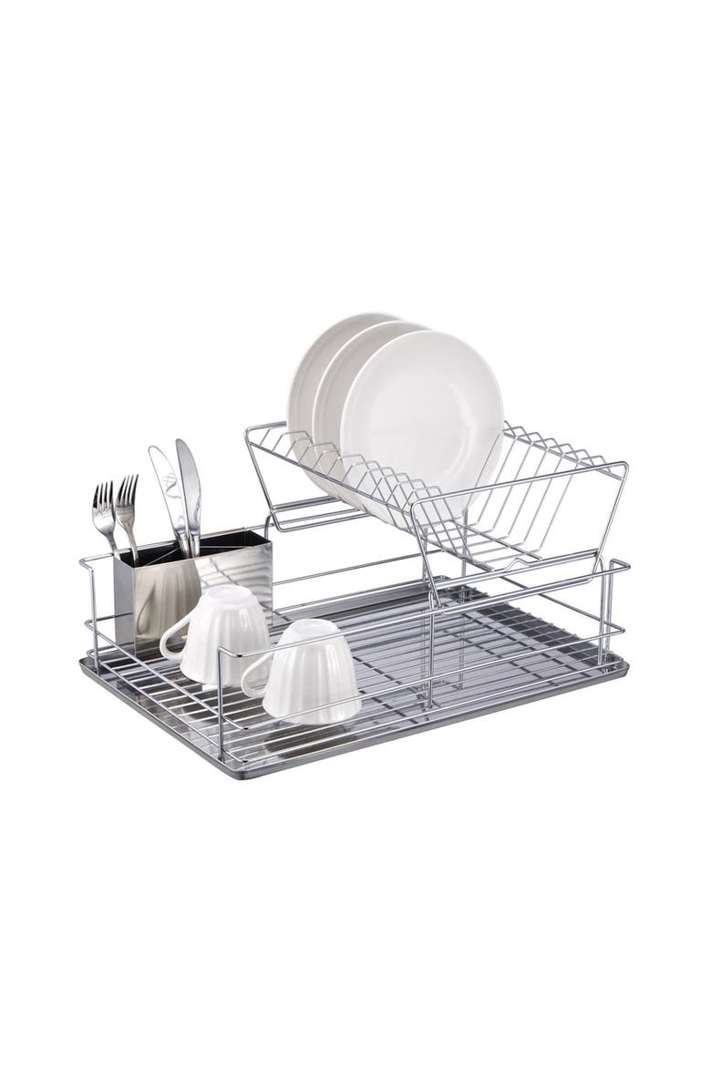 Better Chef 4 Piece 18.5" Dish Drying Rack Set, Alternate, color, Silver
