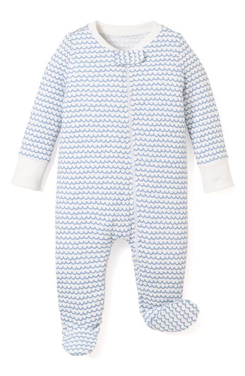 Wave Stripe Pima Cotton Footie (Baby)