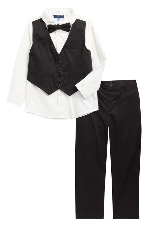 Kids' Heather Poplin Button-Up Shirt, Vest, Bow Tie & Pants Set (Toddler, Little Kid & Big Kid)