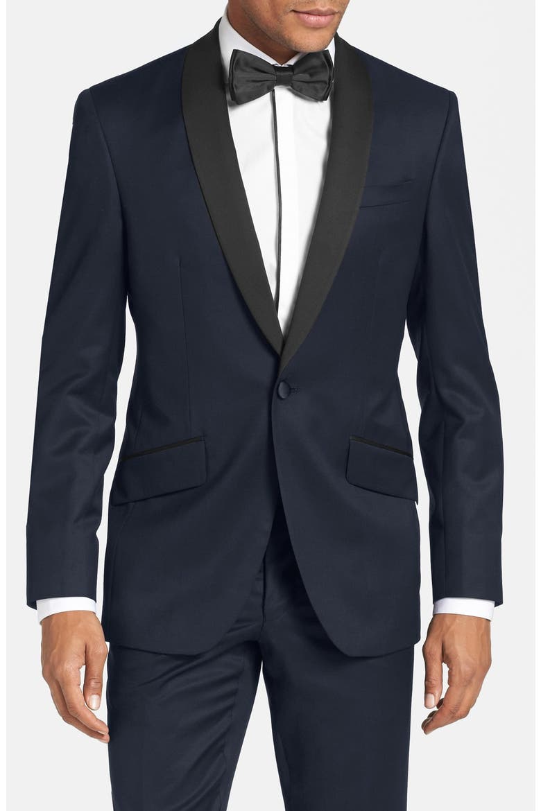 Josh Trim Fit Navy Shawl Lapel Tuxedo, Alternate, color, NAVY BLUE