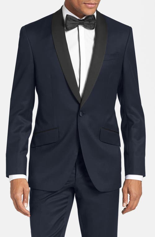 Ted Baker Josh Trim Fit Navy Shawl Lapel Tuxedo In Navy Blue