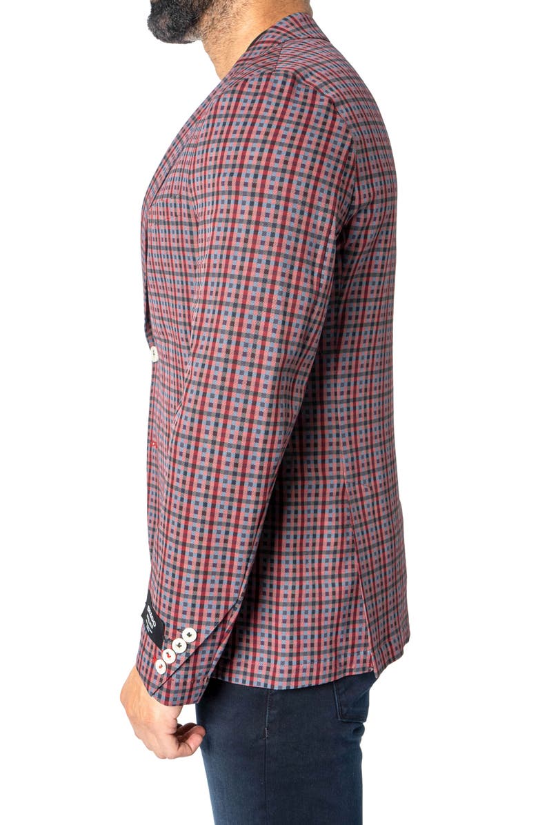 Maceoo Descartes Scottish Check Blazer, Alternate, color, Red