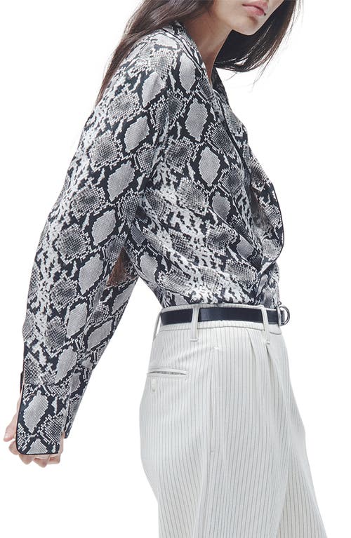 Rag & Bone Aurora Snakeskin Print Silk Blend Button-up Shirt In Snake Print