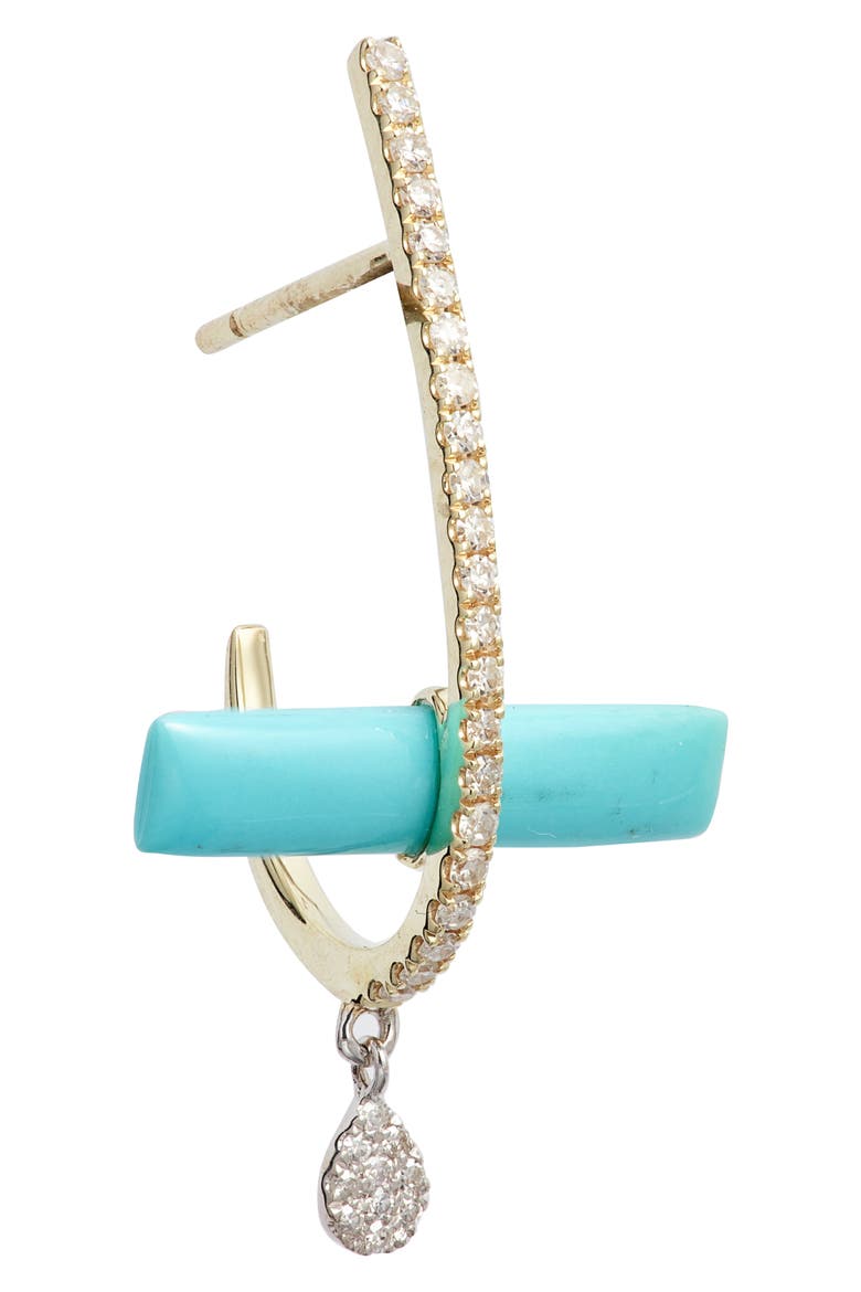 Turquoise Bar Drop Earrings, Alternate, color, GOLD/ TURQUOISE