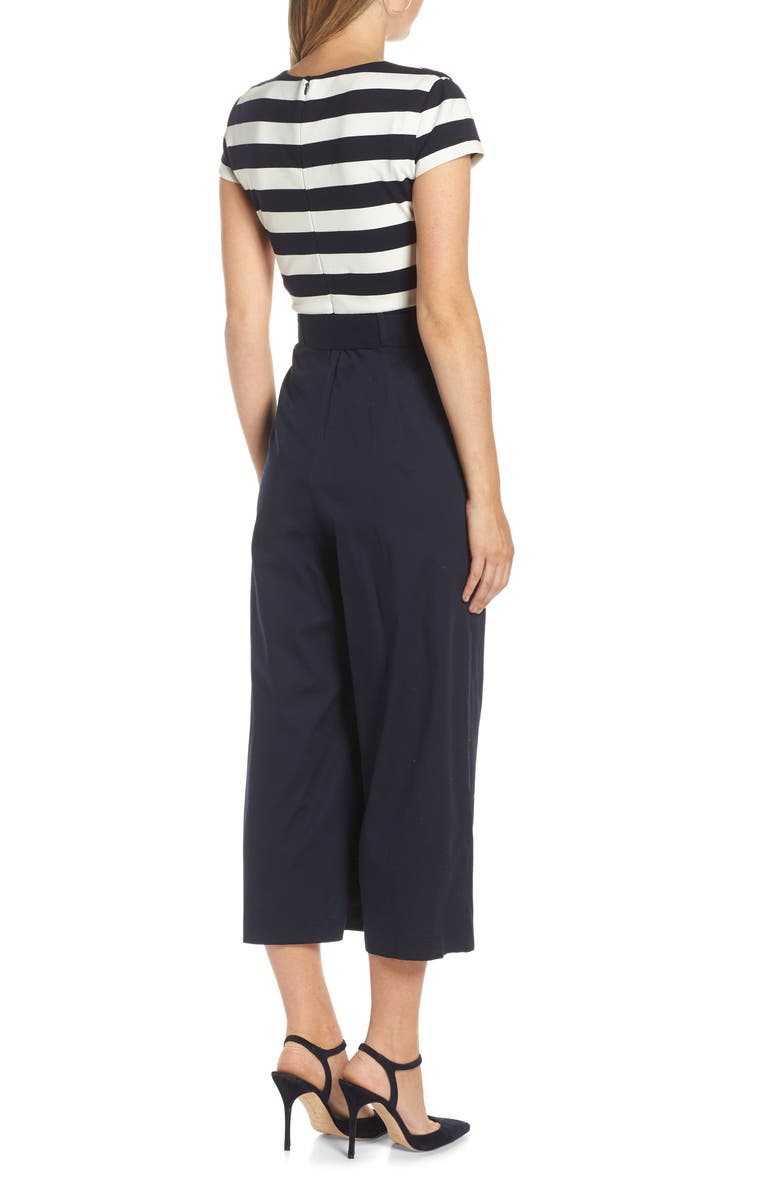 1901 Stripe Ponte Crop Jumpsuit, Alternate, color,
