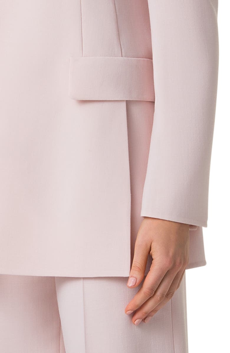 Akris Alvar Wool Blend Double Face Open Front Jacket, Alternate, color, Pale Pink