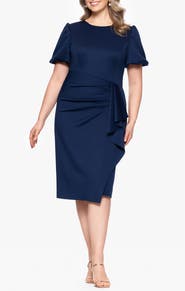 Xscape Evenings Ruffle Scuba Knit Cocktail Dress