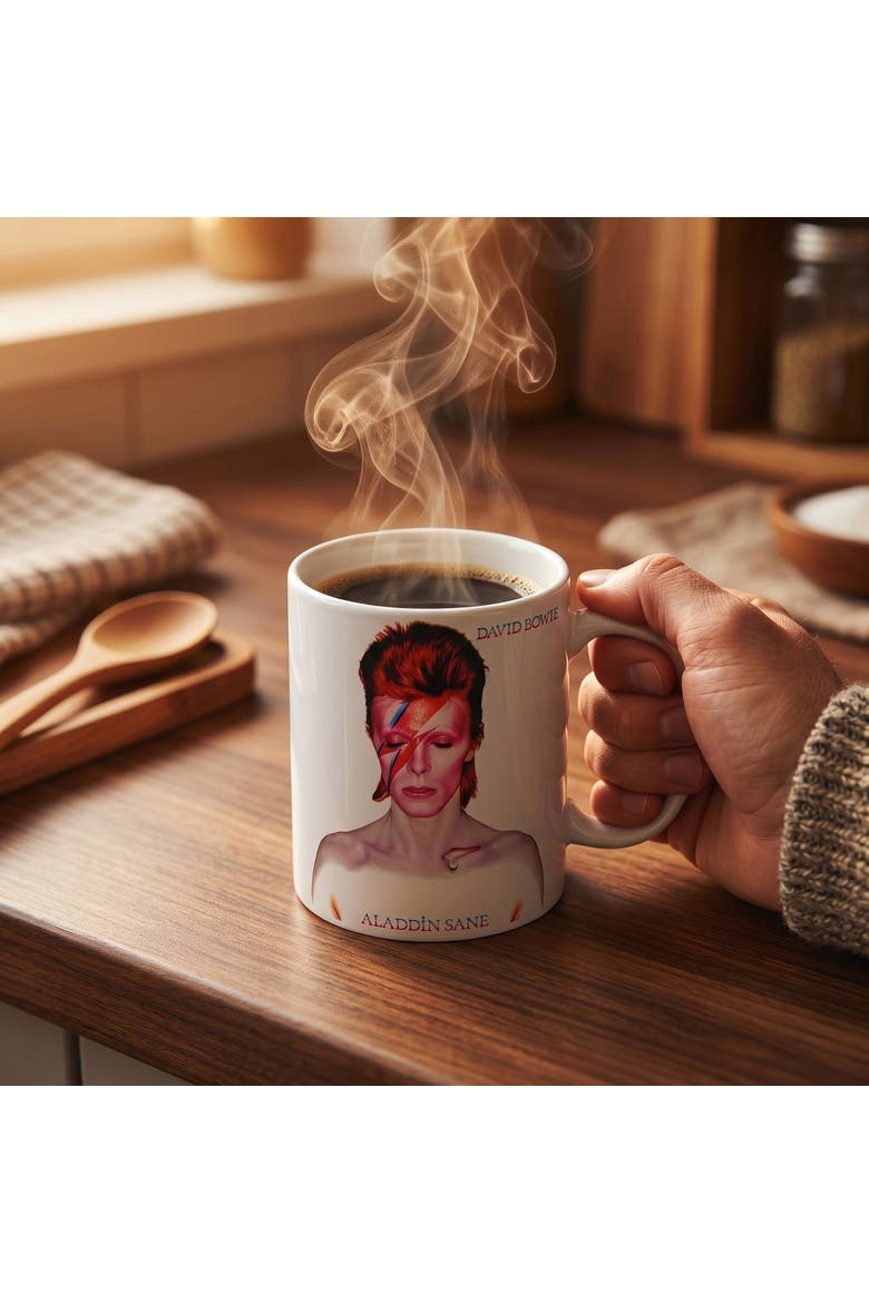 11 oz David Bowie Aladdin Sane Ceramic Mug, Alternate, color, White