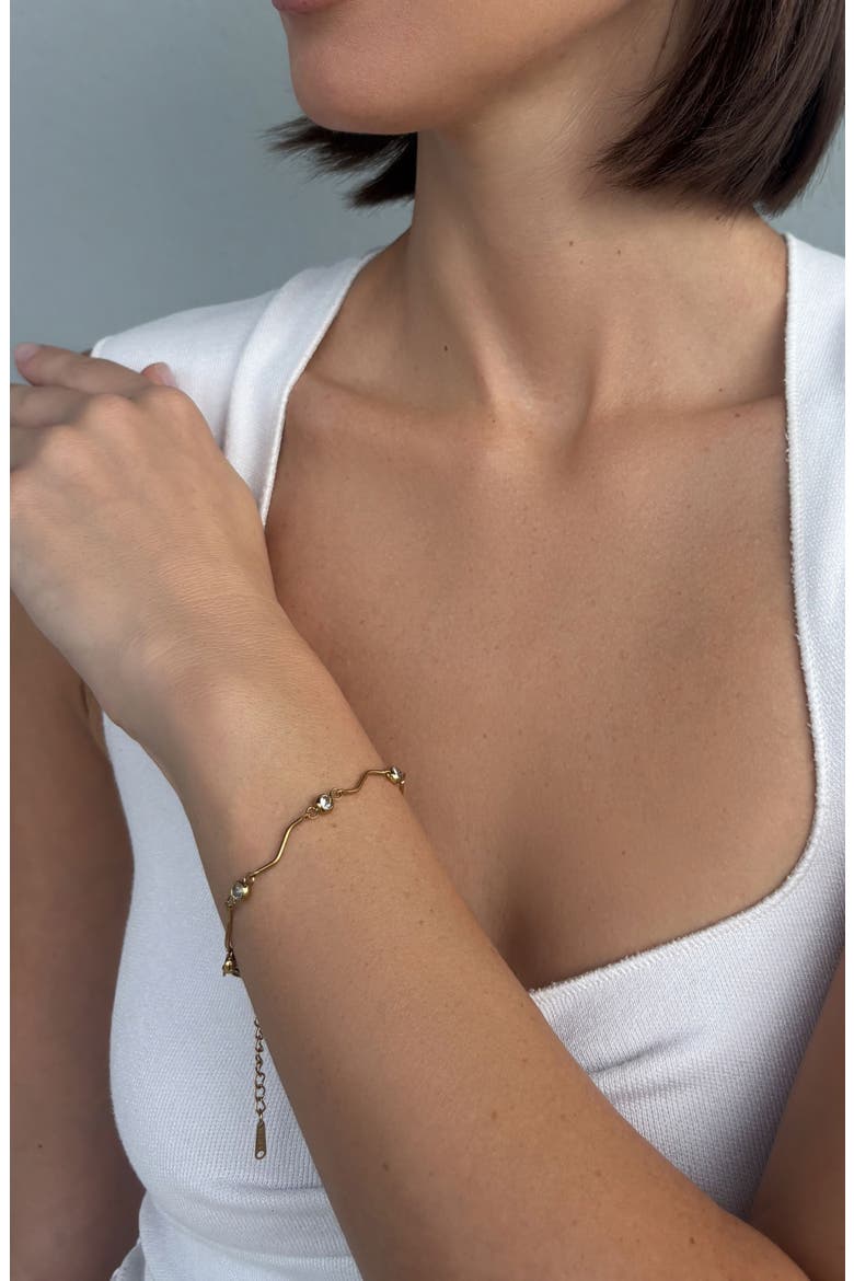 Waved Bracelet, Main, color, GOLD