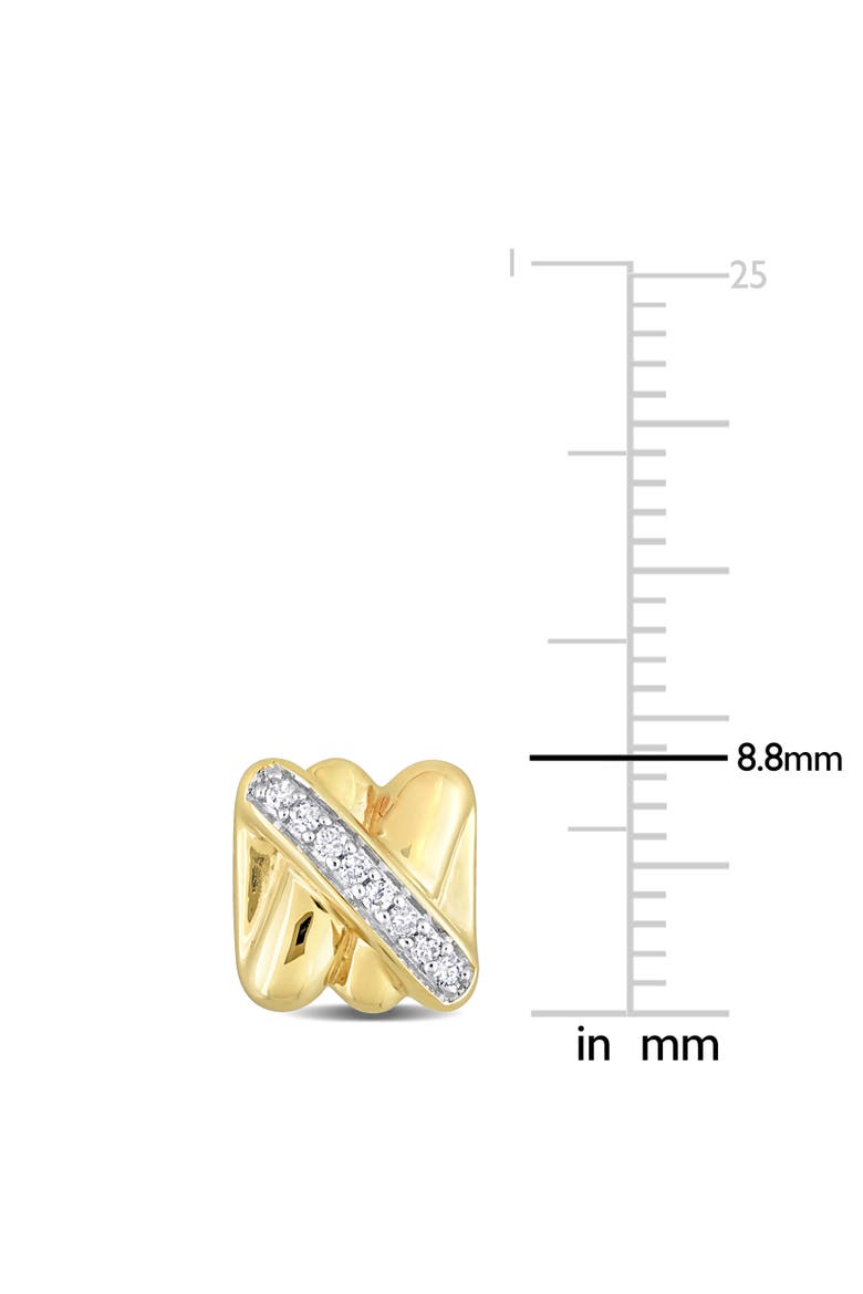 Diamond Crossover Stud Earrings 14k, Alternate, color, Yellow Gold