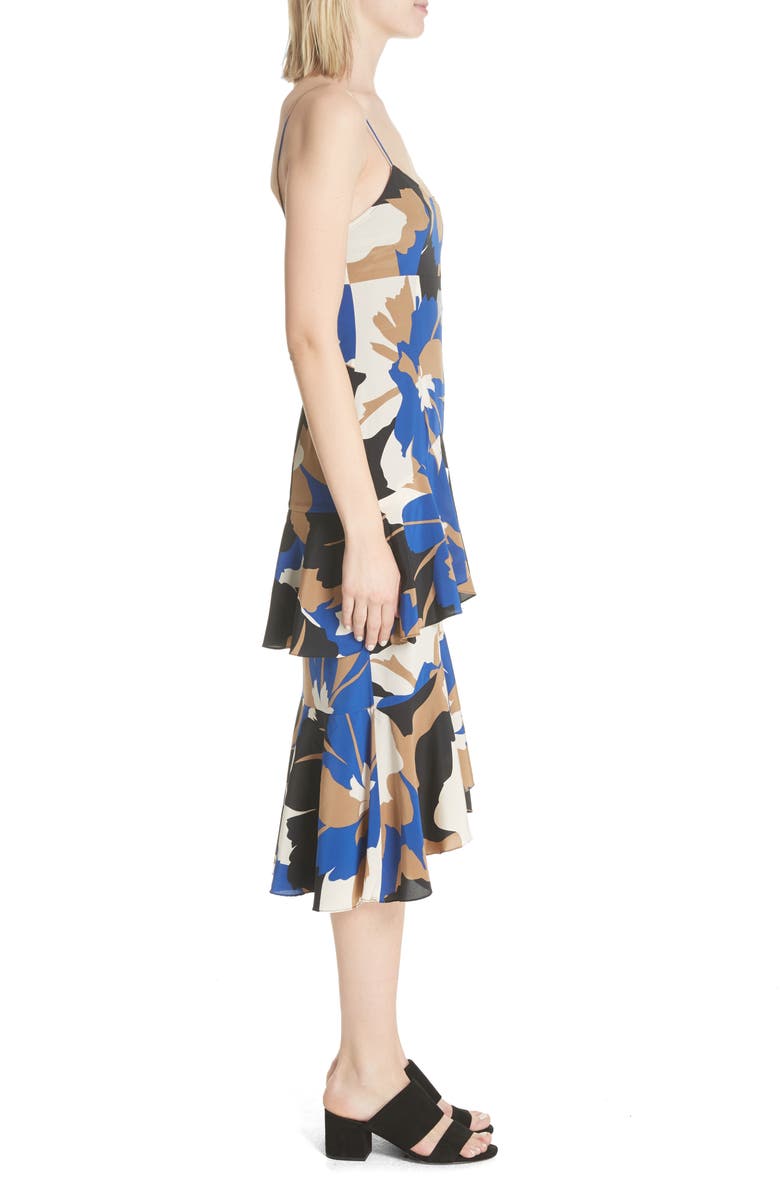 Tracy Reese Flounced Print Slipdress, Alternate, color,