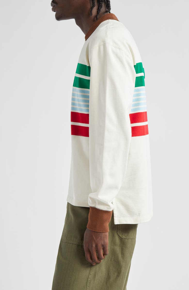 Drake's Long Sleeve Stripe Cotton Rugby T-Shirt, Alternate, color,