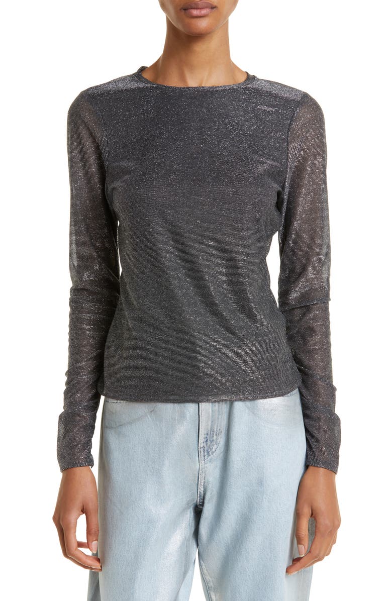 Ted Baker London Genini Glitsy Metallic Top, Main, color, 