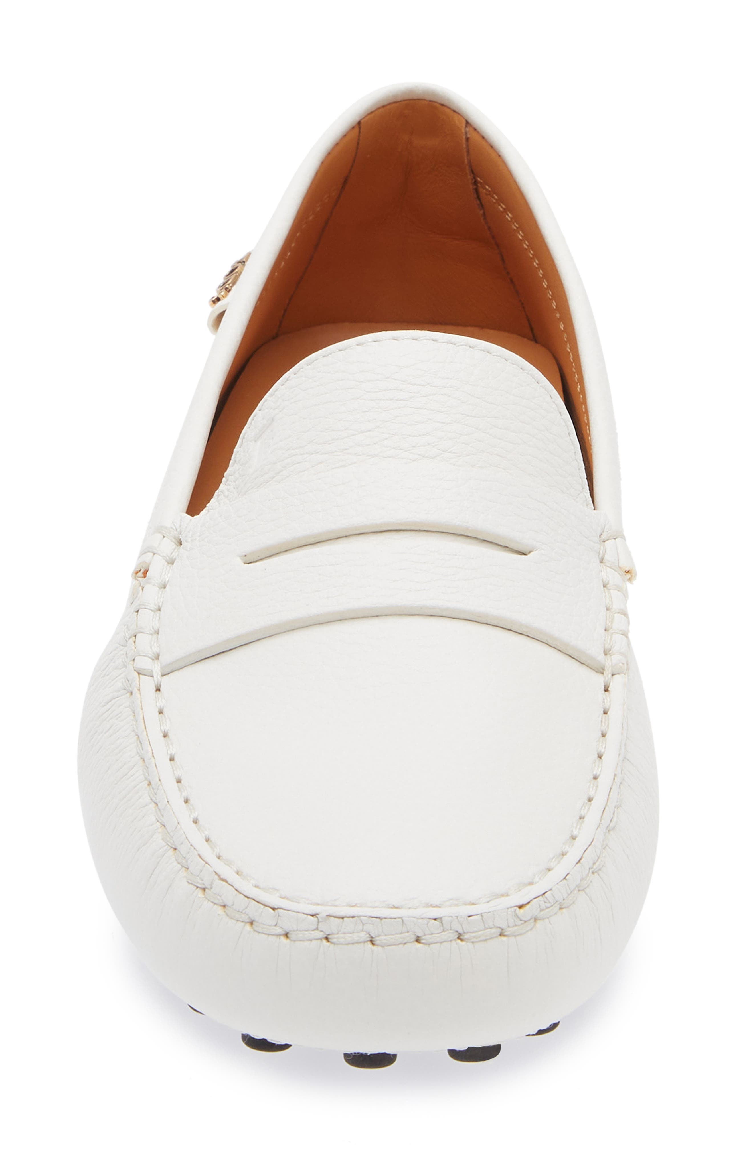 Tod's Penny Loafer Driving Shoe, Alternate, color, Bianco Calce