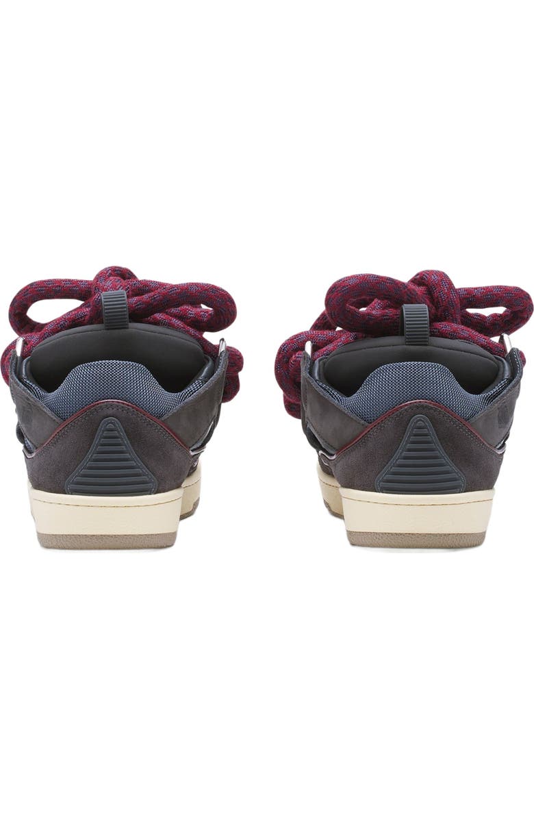 Lanvin CURB SNEAKERS IN LEATHER WITH SNAKE LACES, Alternate, color,