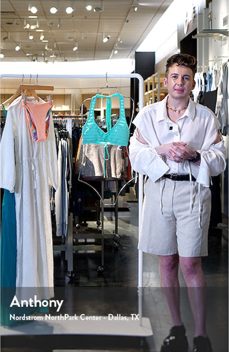 Fluid Lines Halter Tall Bikini Top, sales video thumbnail