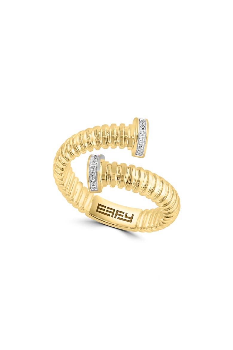Sterling Silver Diamond Open Ring, Main, color, YELLOW