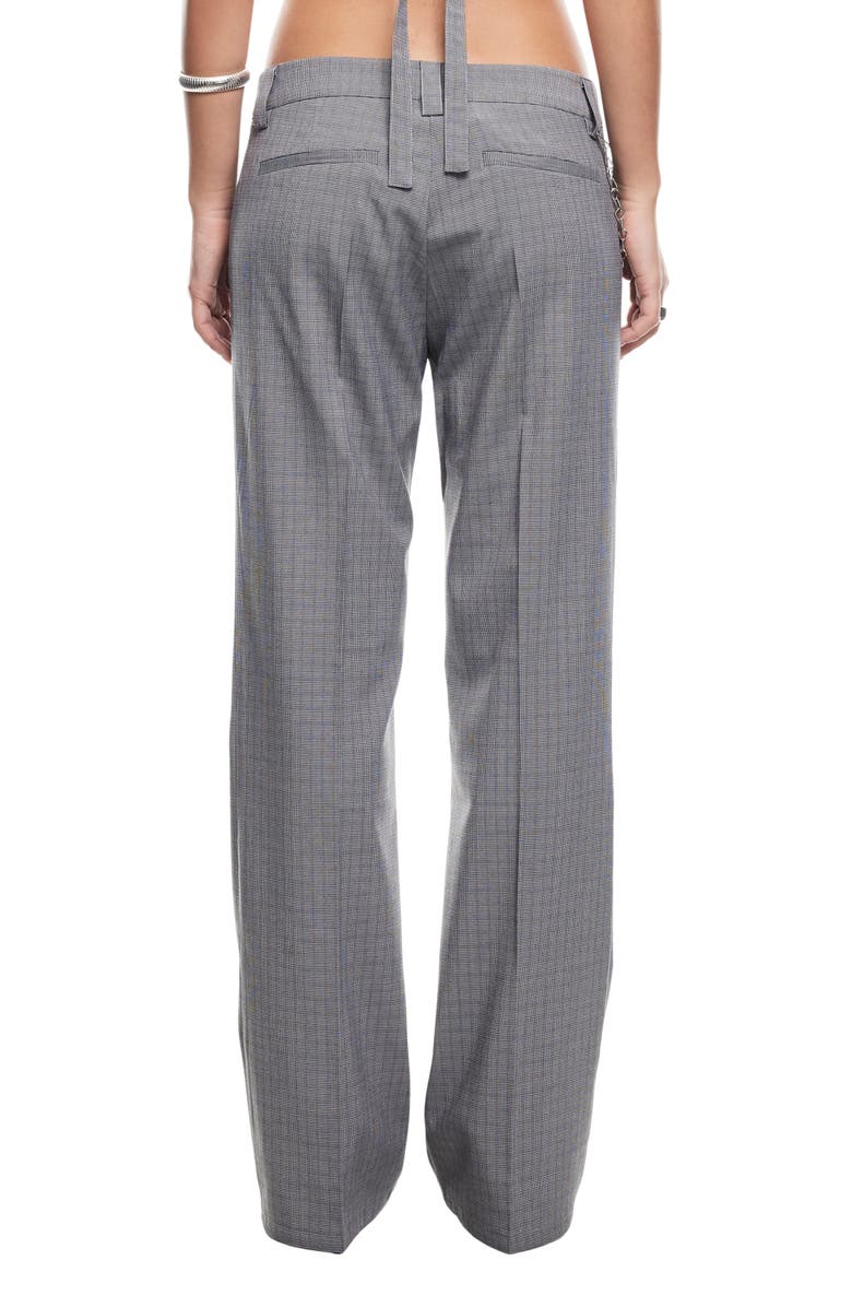 LIONESS Bessette Low Rise Chain Detail Plaid Pants, Alternate, color, Onyx Gingham