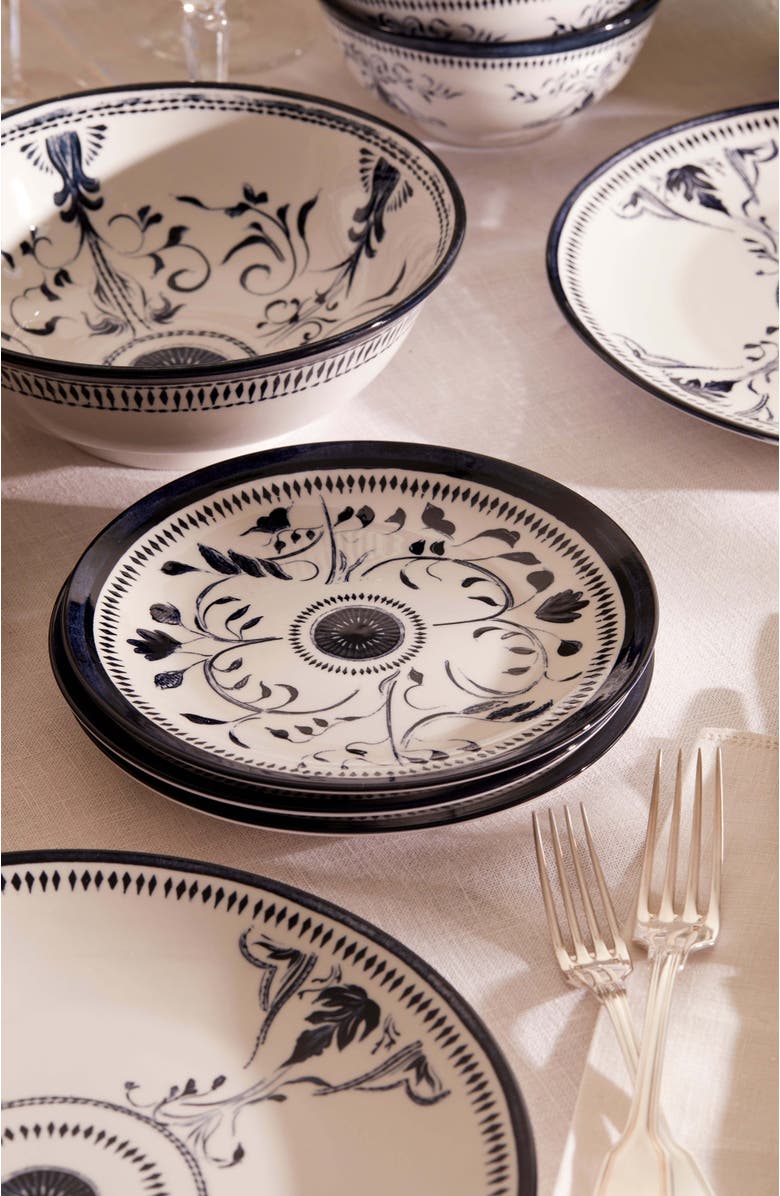 LEMIEUX ET CIE Bruges Porcelain 4-Piece Salad Plate Set, Alternate, color, Blue