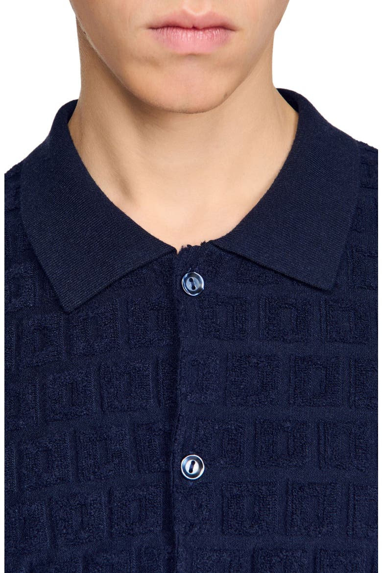 Terry knit shirt, Alternate, color, Navy blue