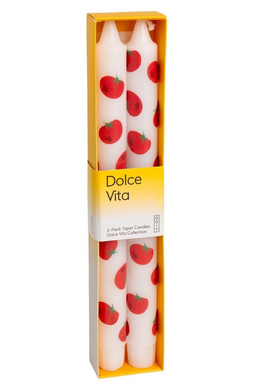Doiy The Dolce Vita Collection 2-pack Tomato Taper Candles In Red