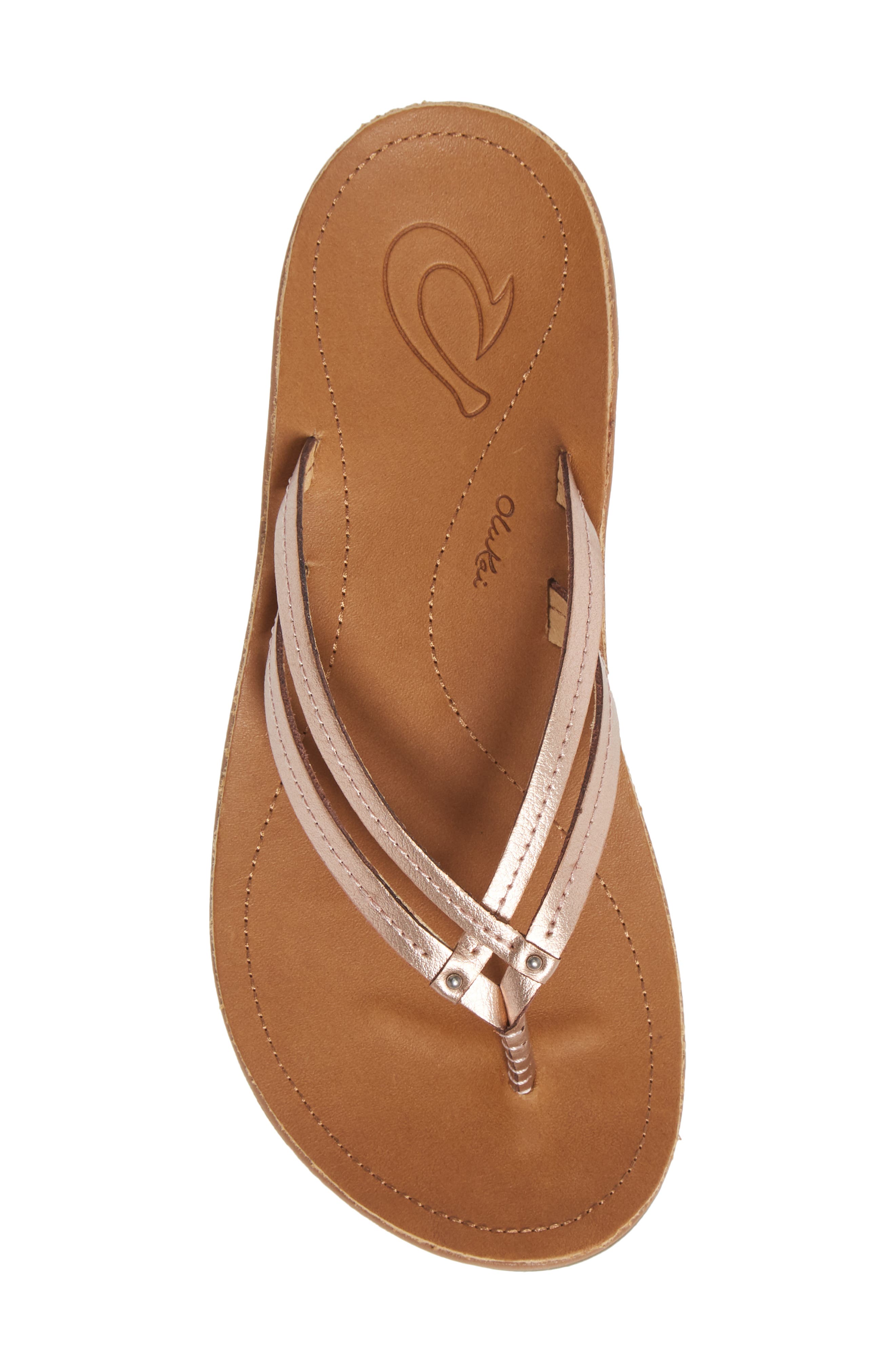 'U'i' Thong Sandal, Alternate, color, PINK COPPER/ SAHARA LEATHER
