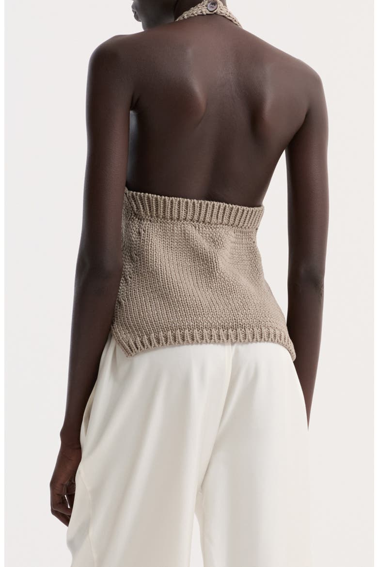 Chunky Cotton Halter Top, Alternate, color, STONE