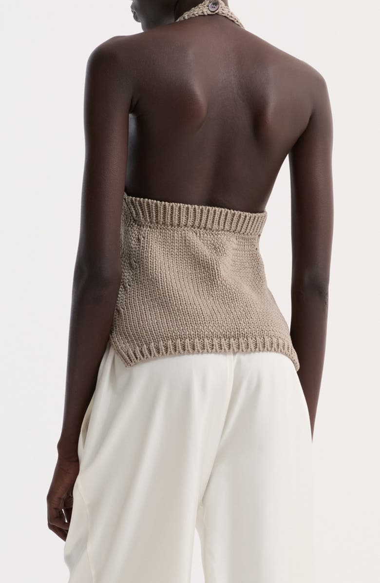 Róhe Chunky Cotton Halter Top, Alternate, color, Stone