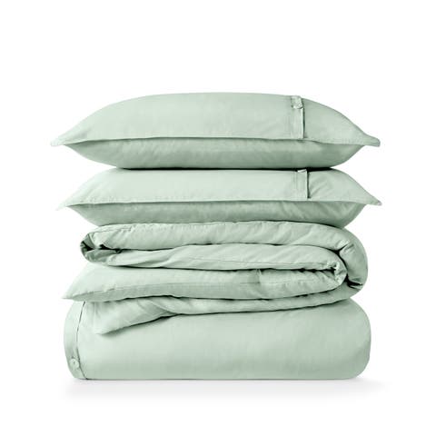 100% Organic Cotton Percale Duvet Cover and Sham Set