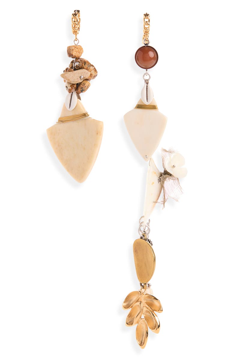 Isabel Marant Asymmetric Drop Earrings, Main, color, Ecru