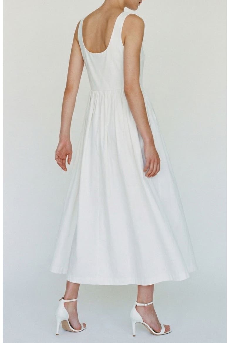 Ane Midi Dress, Alternate, color, CLOUD DANCER