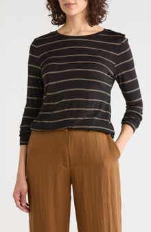 Striped Long Sleeve Crewneck Top
