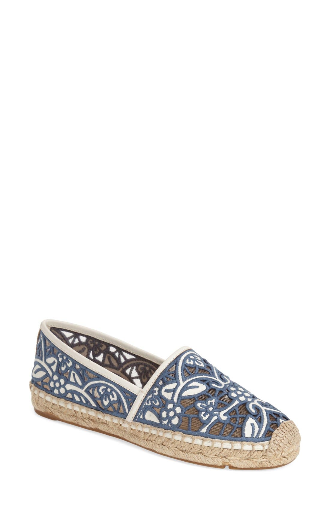 'Lucia' Lace Espadrille Flat, Main, color, IVORY