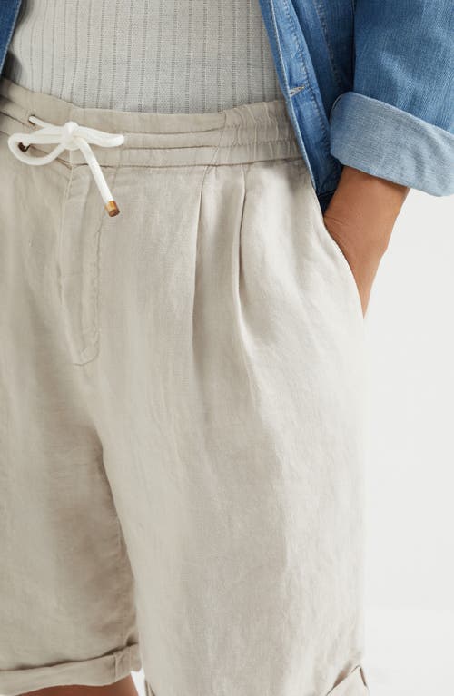 Brunello Cucinelli Linen Drawstring Bermuda Shorts In Yuta