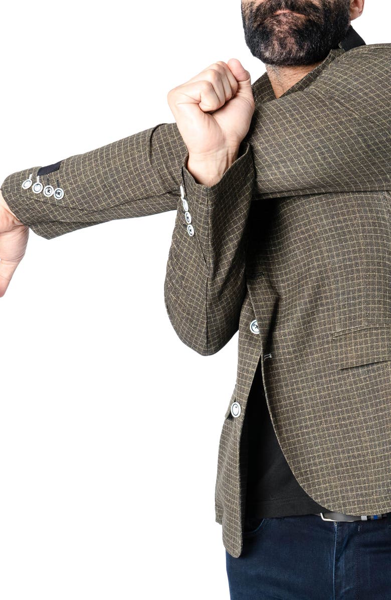 Maceoo Descartes Unconstructed Check Vortex Brown Blazer, Alternate, color, Brown