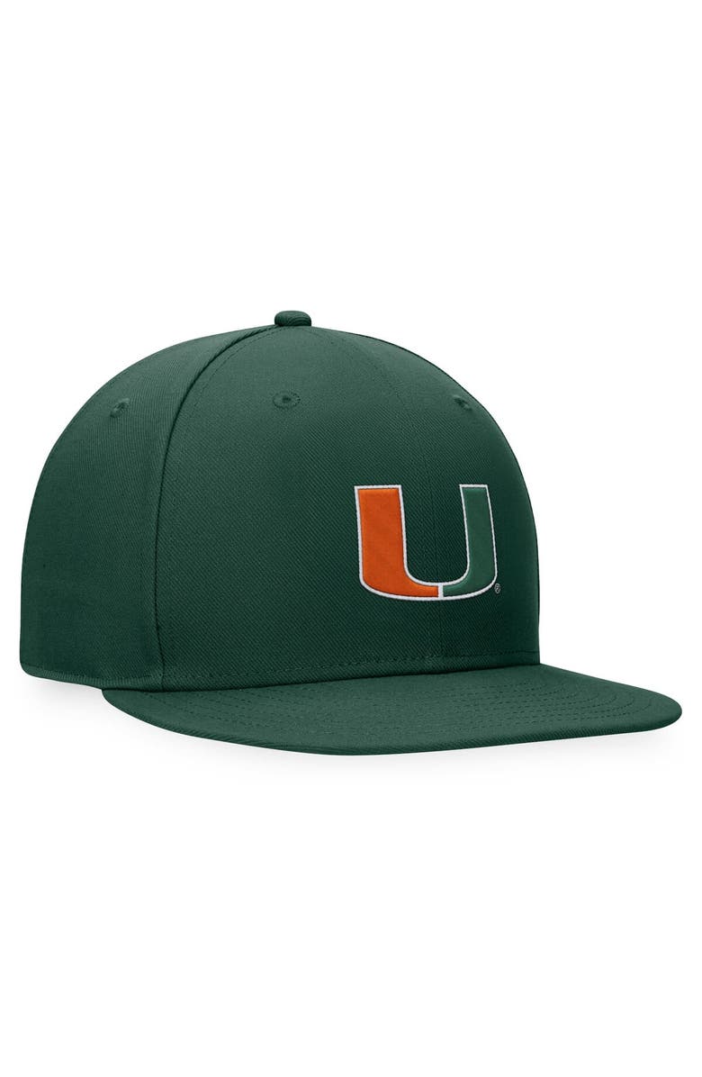 TOP OF THE WORLD Men's Top of the World Green Miami University RedHawks Fitted Hat, Alternate, color, 