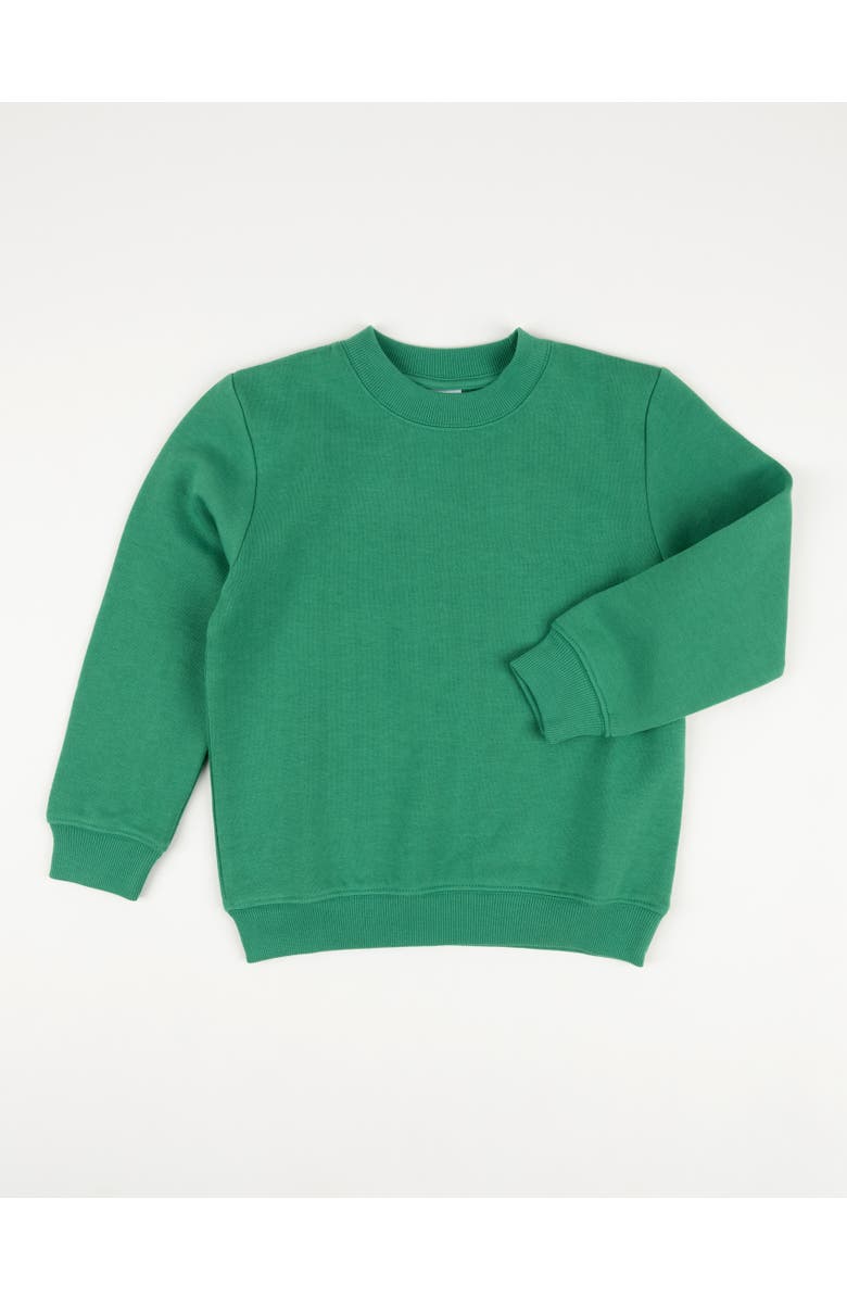 Leveret Kids Pullover Sweatshirt, Long Sleeve, Solid Colors, Alternate, color, Green