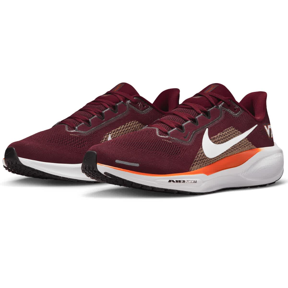 Nike Unisex Nike Maroon Virginia Tech Hokies Zoom Pegasus 41 Running Shoes, Alternate, color, Maroon