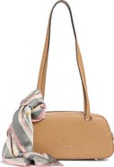 Nanette Lepore Faux Leather East West Shoulder Bag with Scarf
