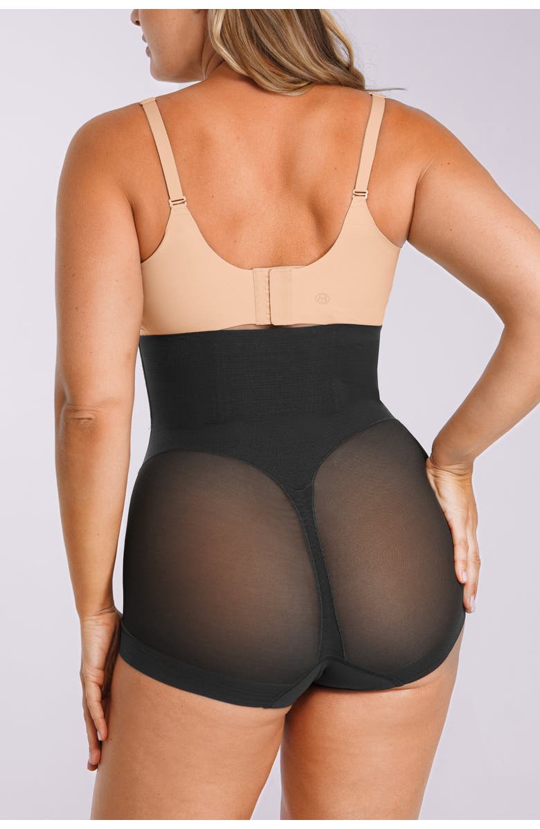 Shapellx High Waist Mesh Tummy Control Brief, Alternate, color, Classic Black
