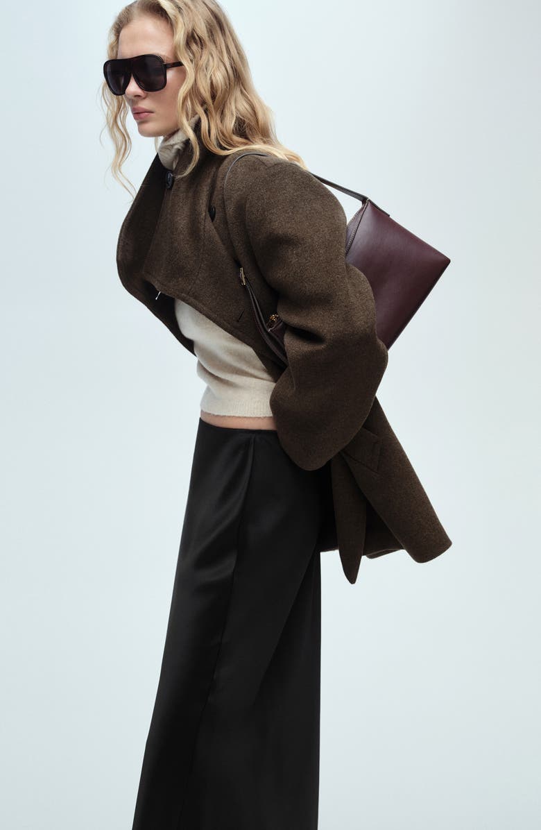 MANGO Satin Midi Skirt, Alternate, color,